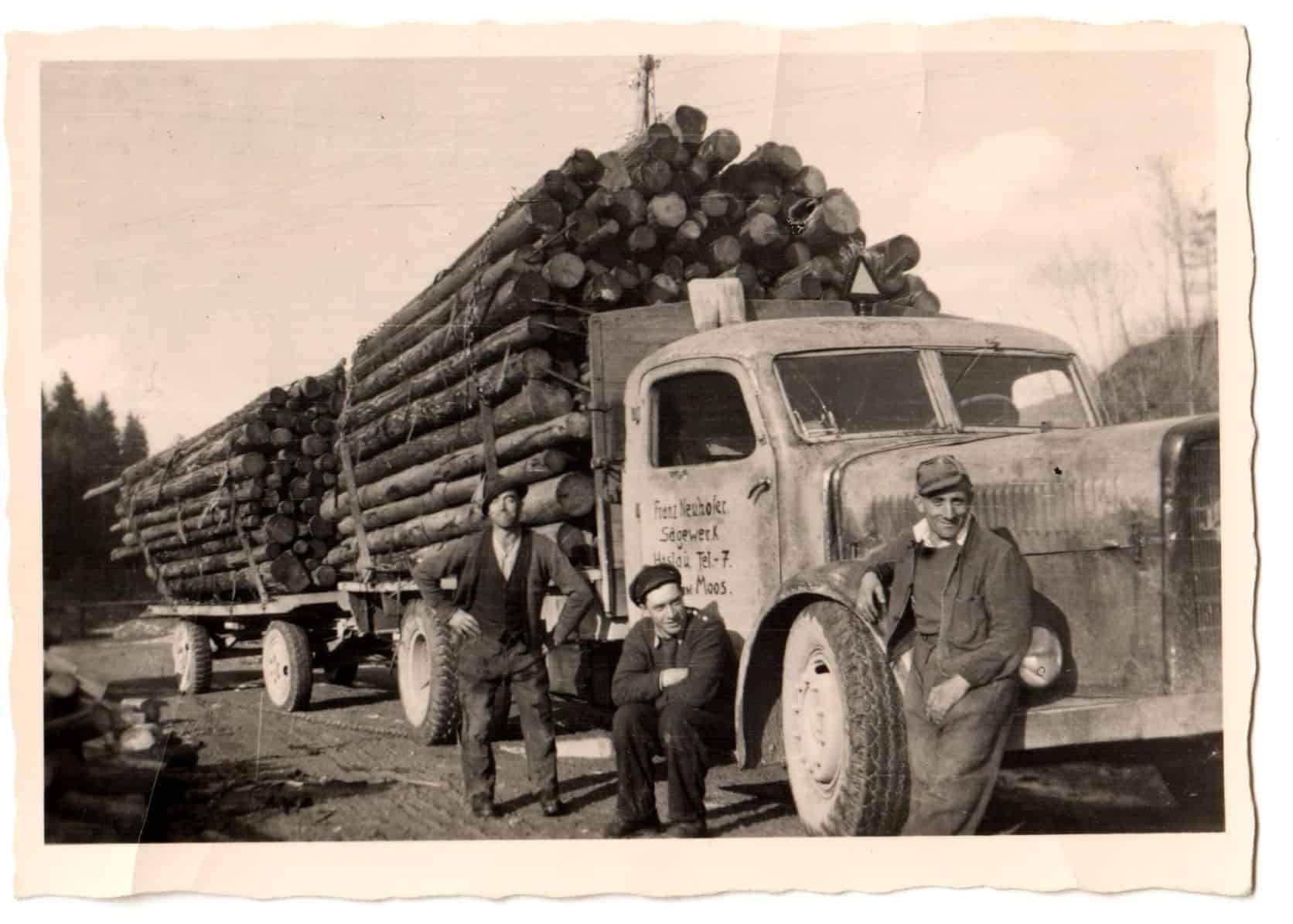 Schleifholztransport nach Steyrmühl